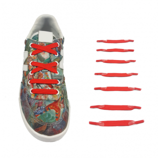 Elastyczne sznurówki materiałowe czerwone