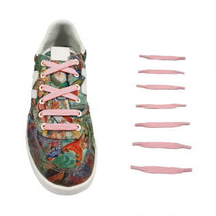 Elastyczne sznurówki materiałowe różowe