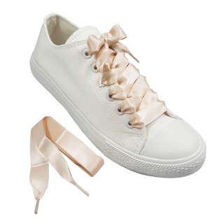 Sznurowadła satynowe wstążki pudrowy róż