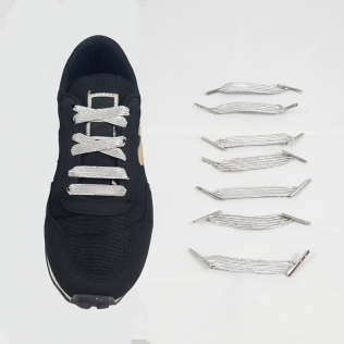 Elastyczne sznurówki materiałowe srebrne