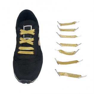 Elastyczne sznurówki materiałowe złote