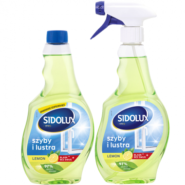 SIDOLUX Crystal Płyn do mycia szyb - lemon plus zapas