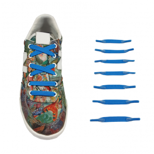 Elastyczne sznurówki materiałowe niebieskie