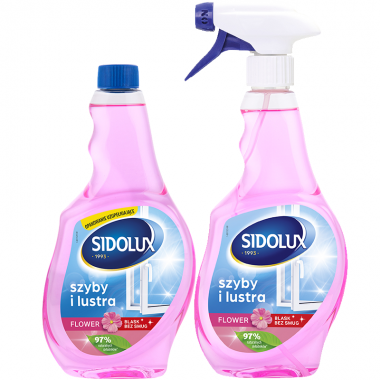 SIDOLUX Crystal Płyn do mycia szyb - flower plus zapas