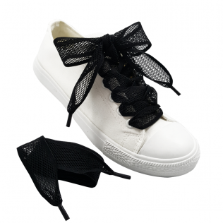 Sznurowadła siateczkowe elastyczne czarne 120 cm