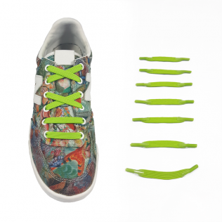 Elastyczne sznurówki materiałowe zielone