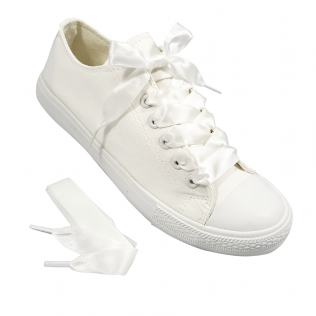 Sznurowadła satynowe wstążki białe