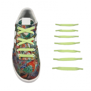 Elastyczne sznurówki materiałowe limonkowe